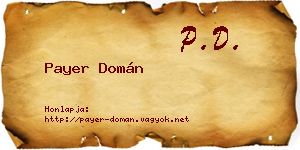 Payer Domán névjegykártya